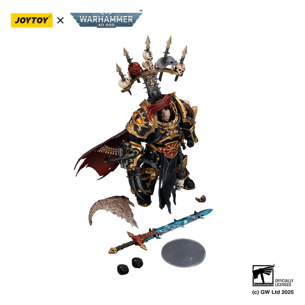 Warhammer 40,000 Action Figure Black Legion Abaddon the Despoiler with Drach'nyen and Talon 16 cm