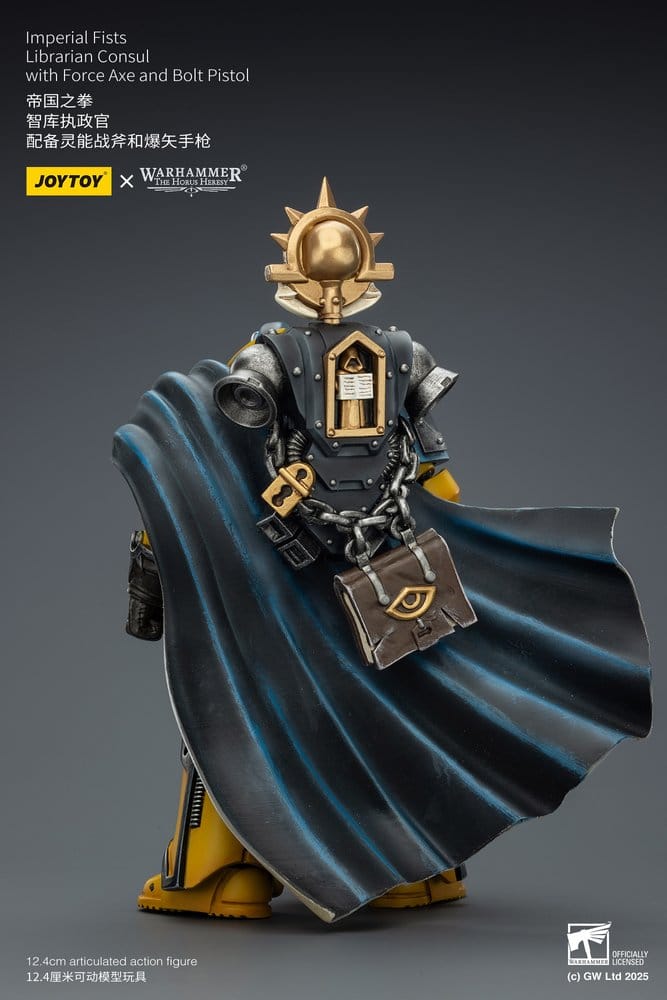 Warhammer Imperial Fists Action Figure Librarian Consul with Force Axe and Bolt Pistol 12 cm