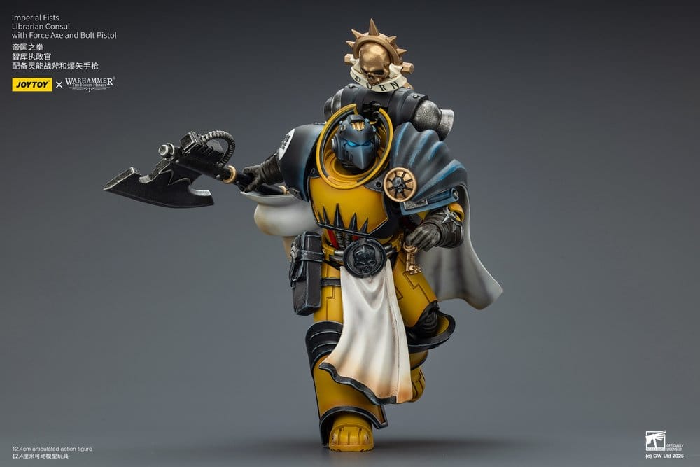 Warhammer Imperial Fists Action Figure Librarian Consul with Force Axe and Bolt Pistol 12 cm