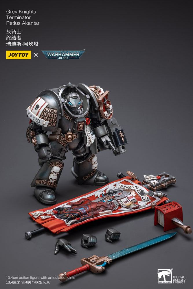 Warhammer 40k Action Figure 1/18 Grey Knights Terminator Retius Akantar 13 cm