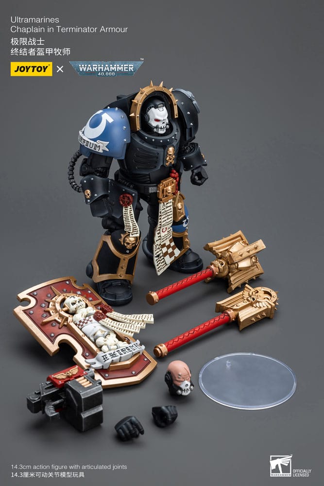Warhammer 40k Action Figure 1/18 Ultramarines Chaplain in Terminator Armor 12 cm