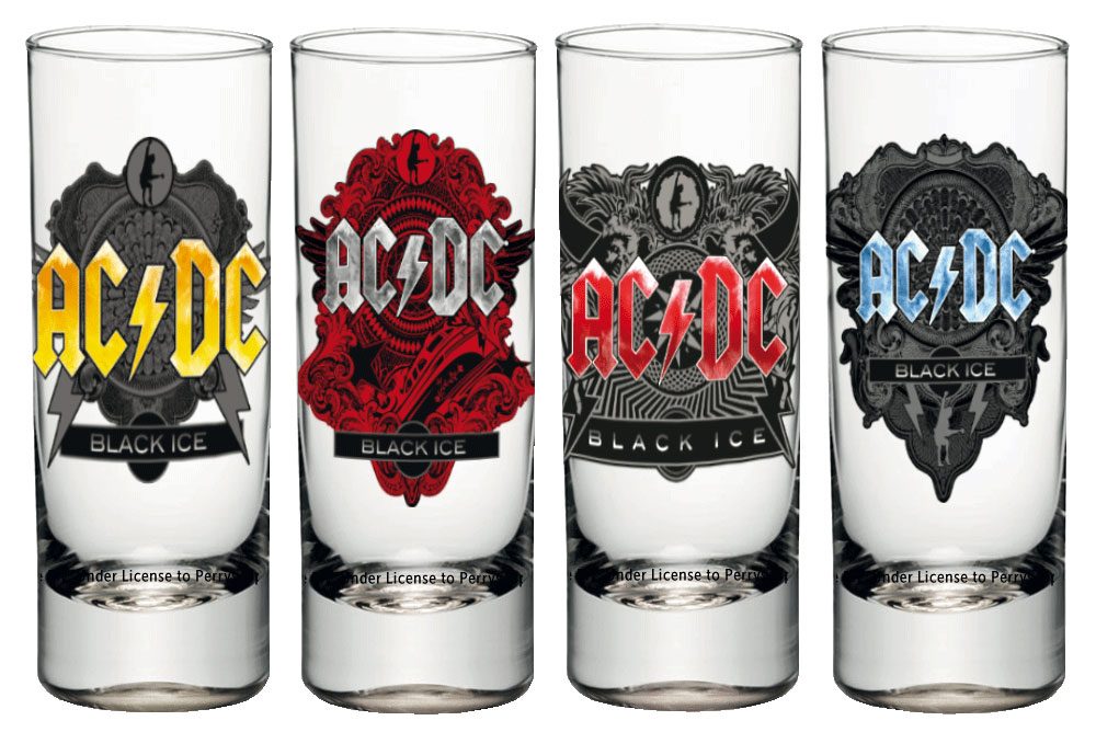 AC/DC Shotglas 4er-Pack Black Ice