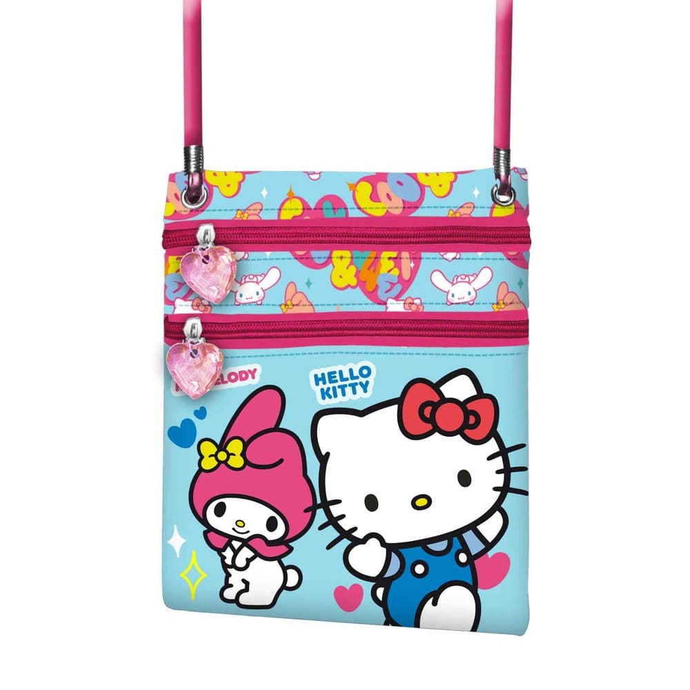 Sanrio Action Vertical Crossbody Bag Hello Kitty Friendship Blue