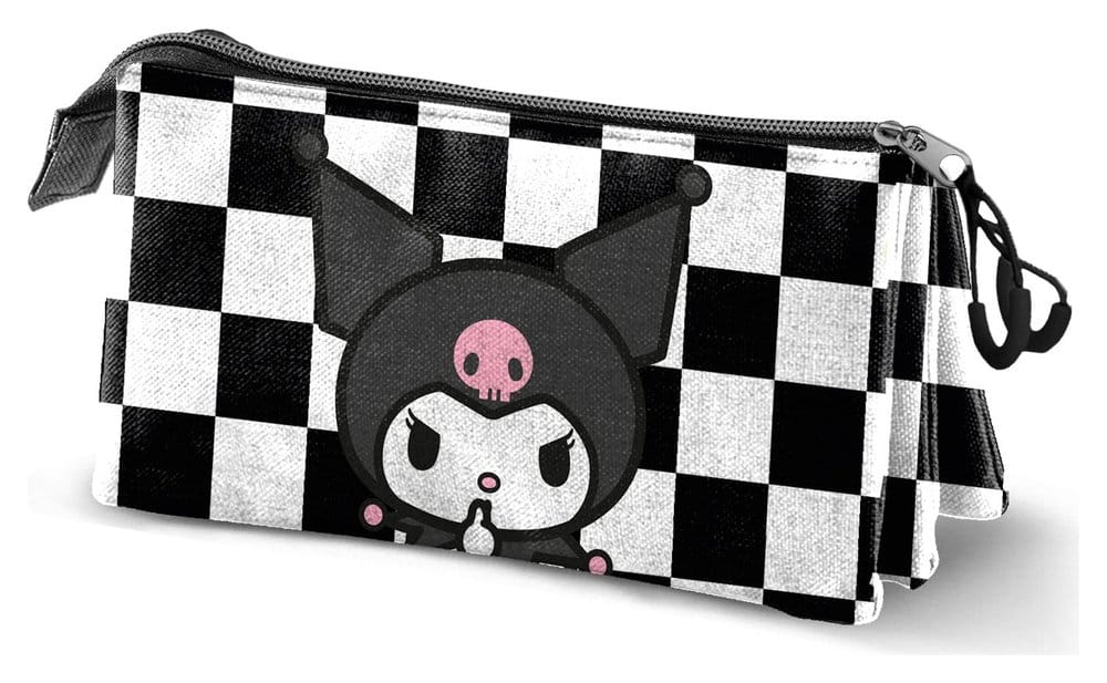 Sanrio  Triple Pencil case Kuromi Black & White