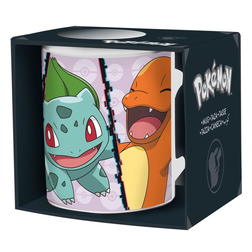 Pokemon-Tasse Glumanda, Bulbasaur, Schiggy, Pikachu 320 ml