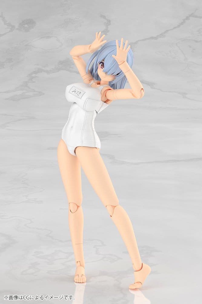 Frame Arms Girl Plastic Model Kit Mizuki School Swimsuits White Ver. 16 cm