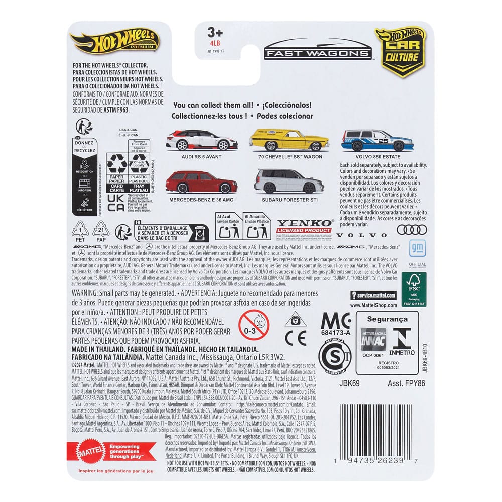 Hot Wheels Premium Car Culture Diecast Vehicle 1/64 Mercedes-Benz E 36 AMG