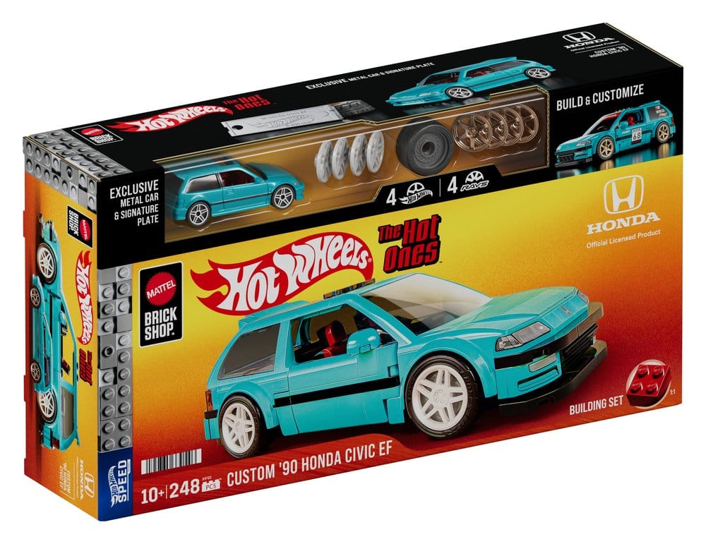 Hot Wheels Speed Series Mattel Brick Shop Building Set 1/32 Custom '90 Honda Civic EF