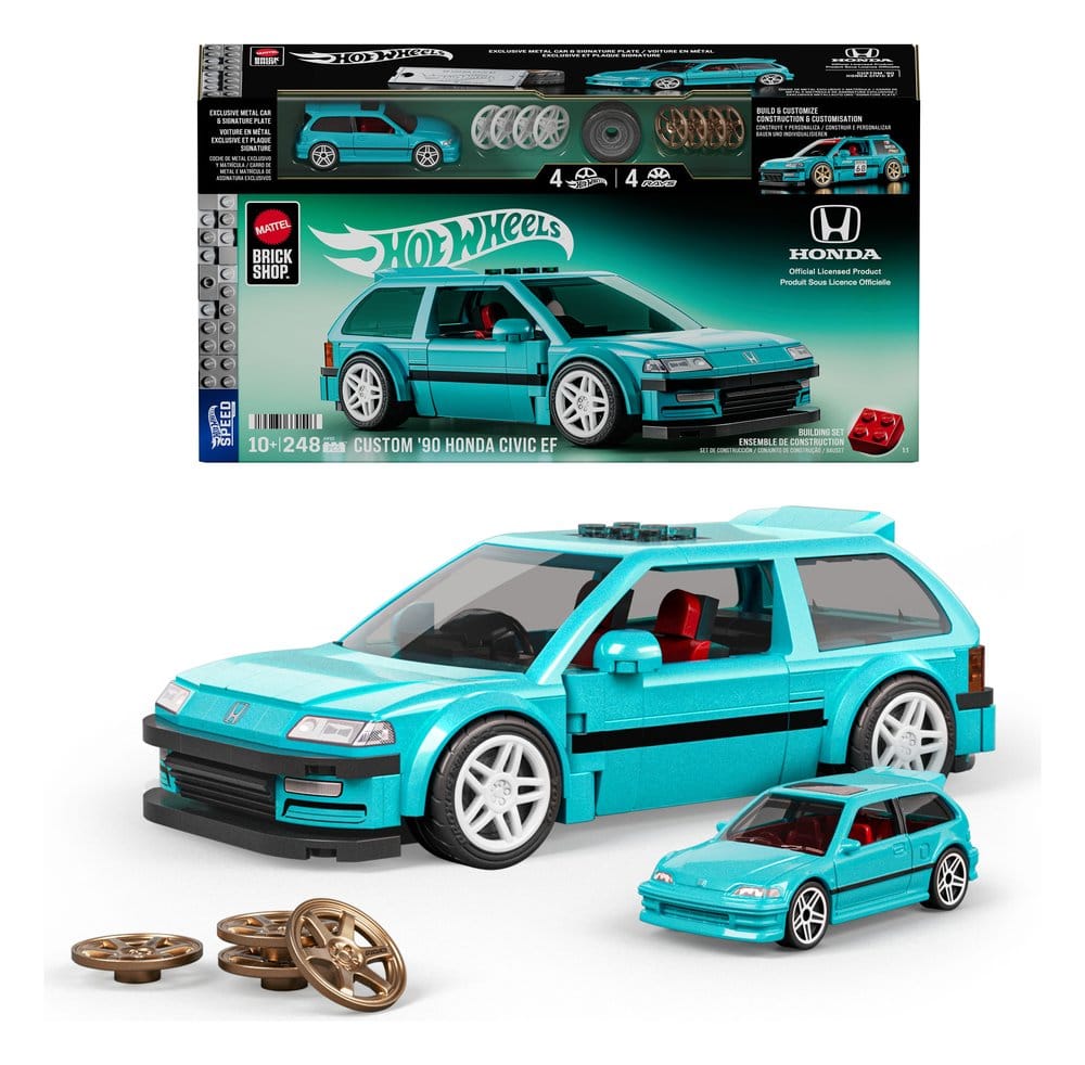 Hot Wheels Speed Series Mattel Brick Shop Building Set 1/32 Custom '90 Honda Civic EF