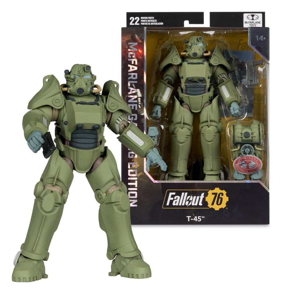 Fallout 76 Gaming Edition Action Figure T-45 Military Armor (Red Platinum Edition) 20 cm