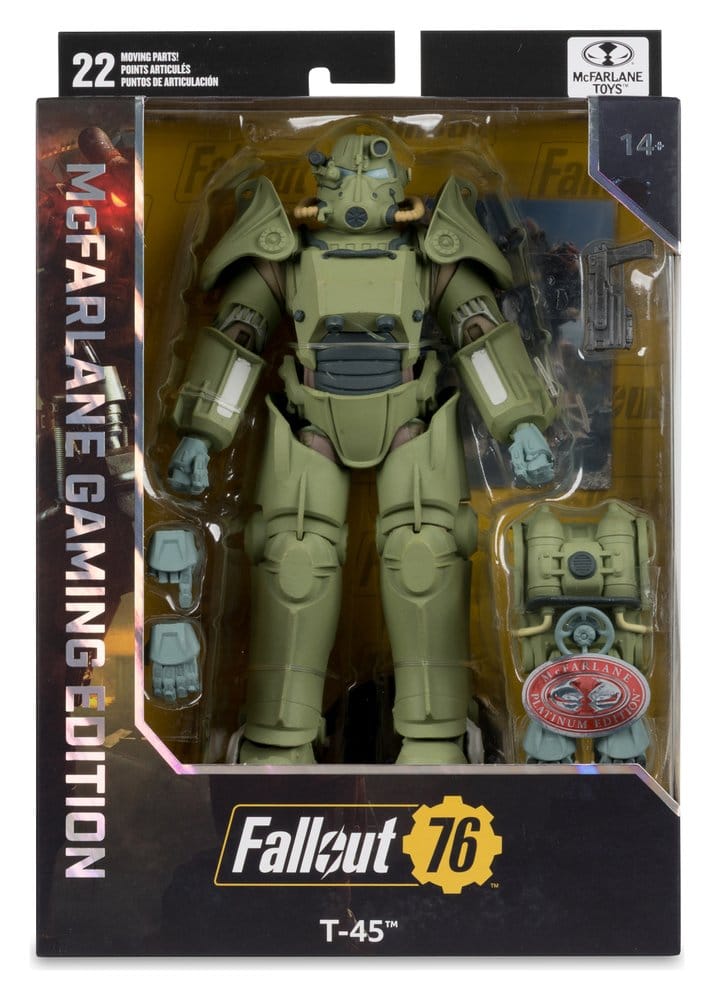 Fallout 76 Gaming Edition Action Figure T-45 Military Armor (Red Platinum Edition) 20 cm