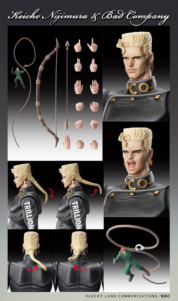 JoJo's Bizarre Adventure: Diamond Is Unbreakable Action Figure Chozokado Keicho Nijimura & Bad Company 17 cm