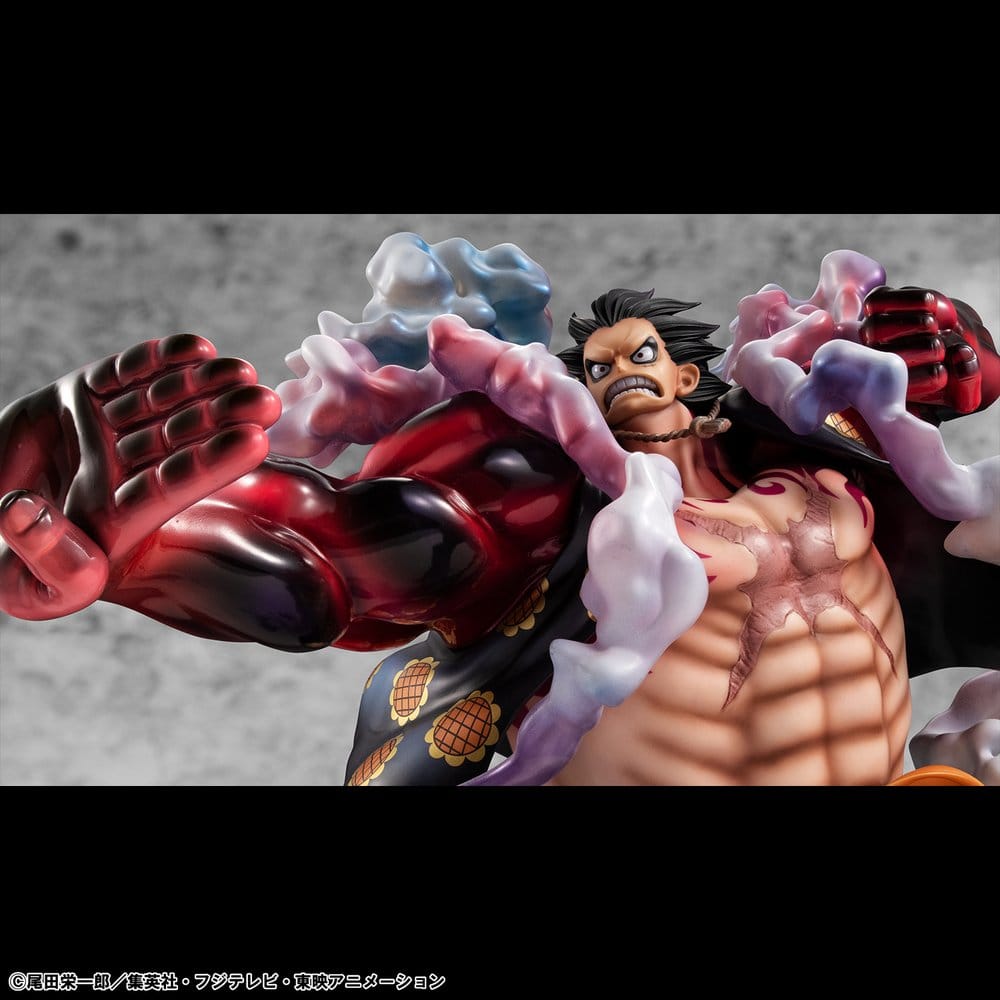 One Piece Portrait.Of.Pirates SA-Maximum PVC Figure Monkey D. Luffy Gear 4 Bounce-Man 10th Limited Ver. 30 cm