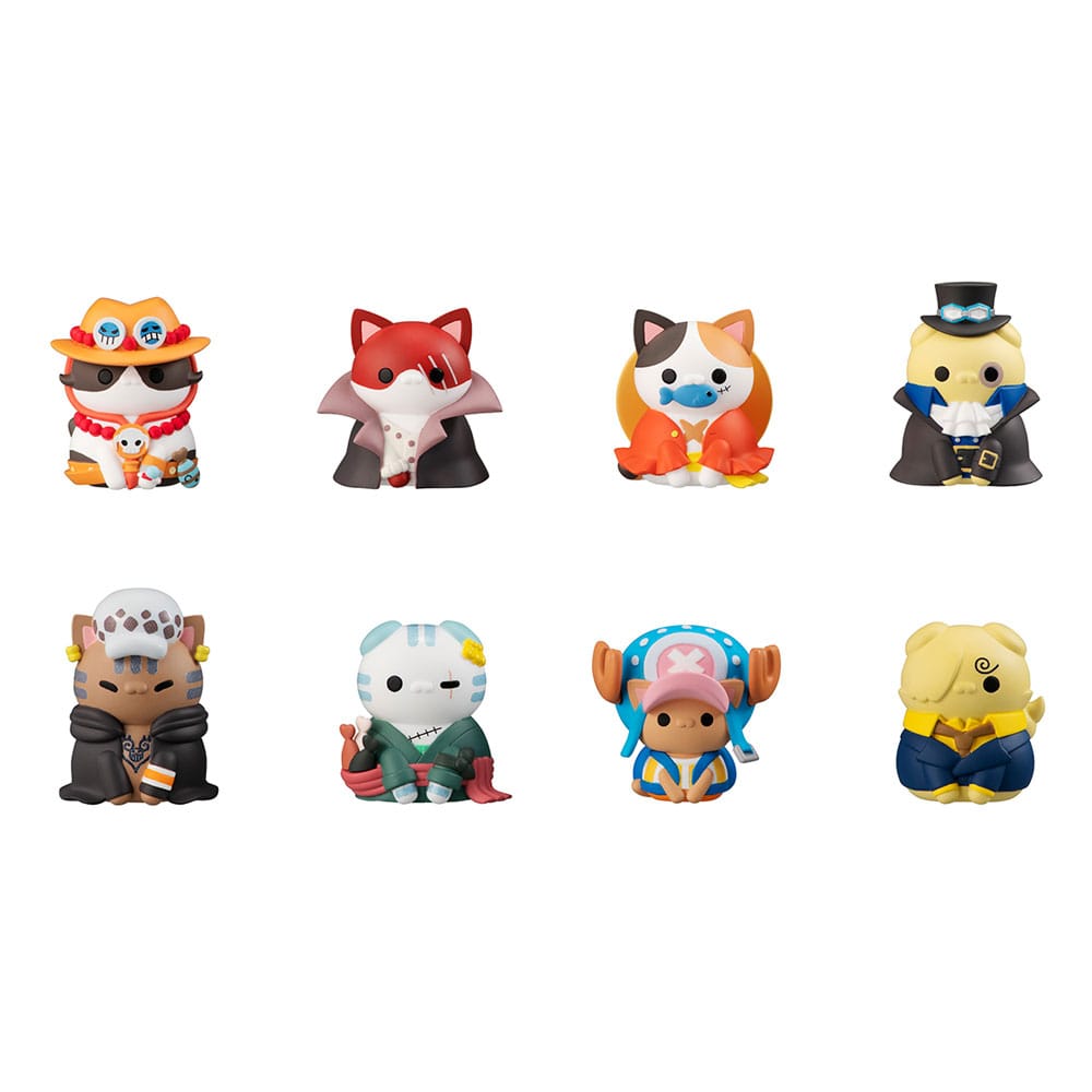 One Piece Mega Cat Project Trading Figure 3 cm NyanPieceNyan! I'm gonna be king of Paw-rates Vol. 1 Assortment (8)