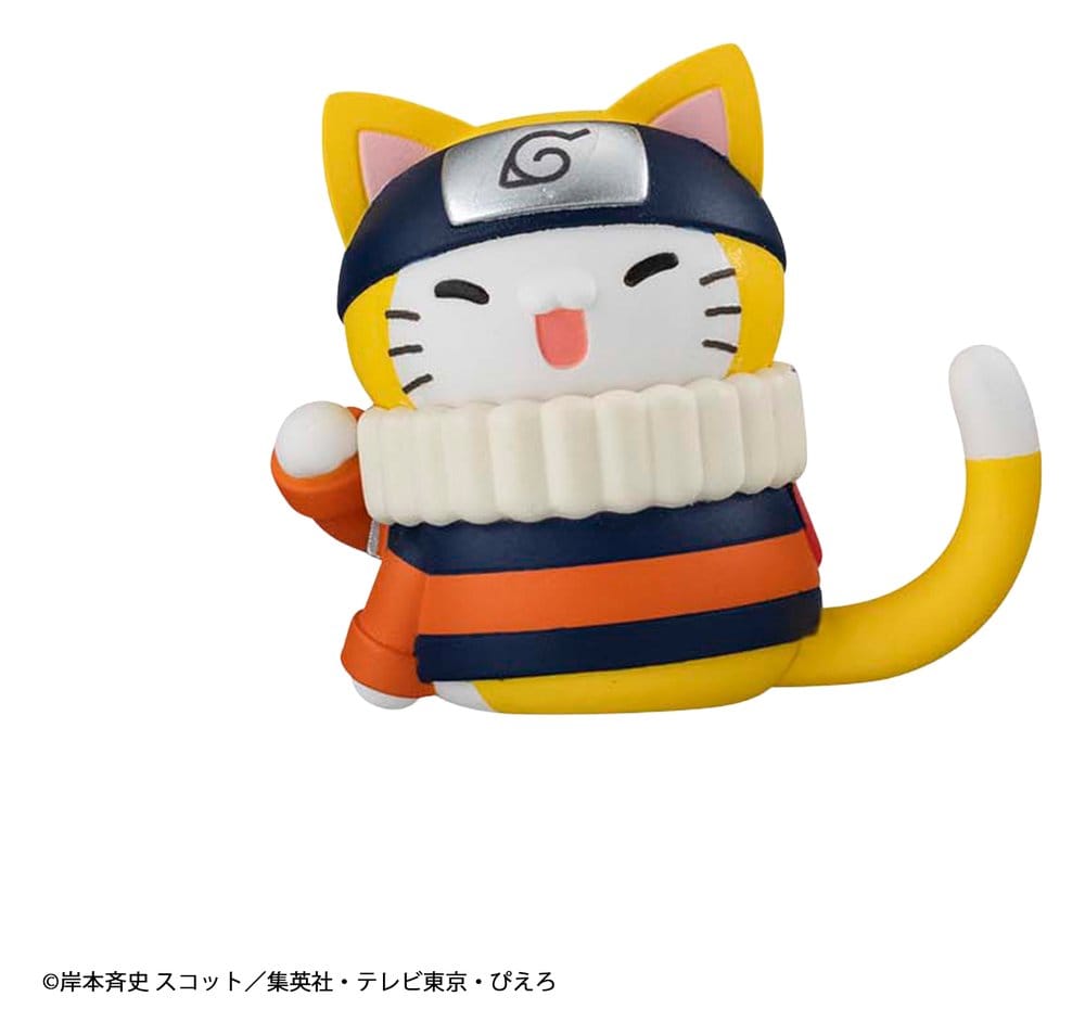 Naruto Mega Cat Project Mini Figures 3 cm Nyaruto! Cats of Konoha Village Reboot Blind Box Display (8) (Repeat)