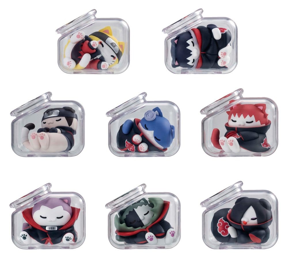 Naruto Shippuden Mega Cat Project Mini Figures Good Night Nyaruto! Gathering Akatsuki Edition Vol. 1 6 cm Blind Box Display (8)