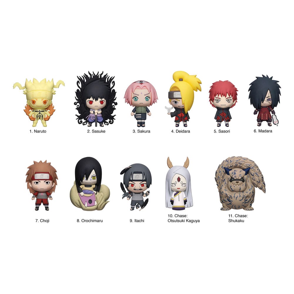 Naruto 3D PVC Bag Clips Series 6 Display (24)