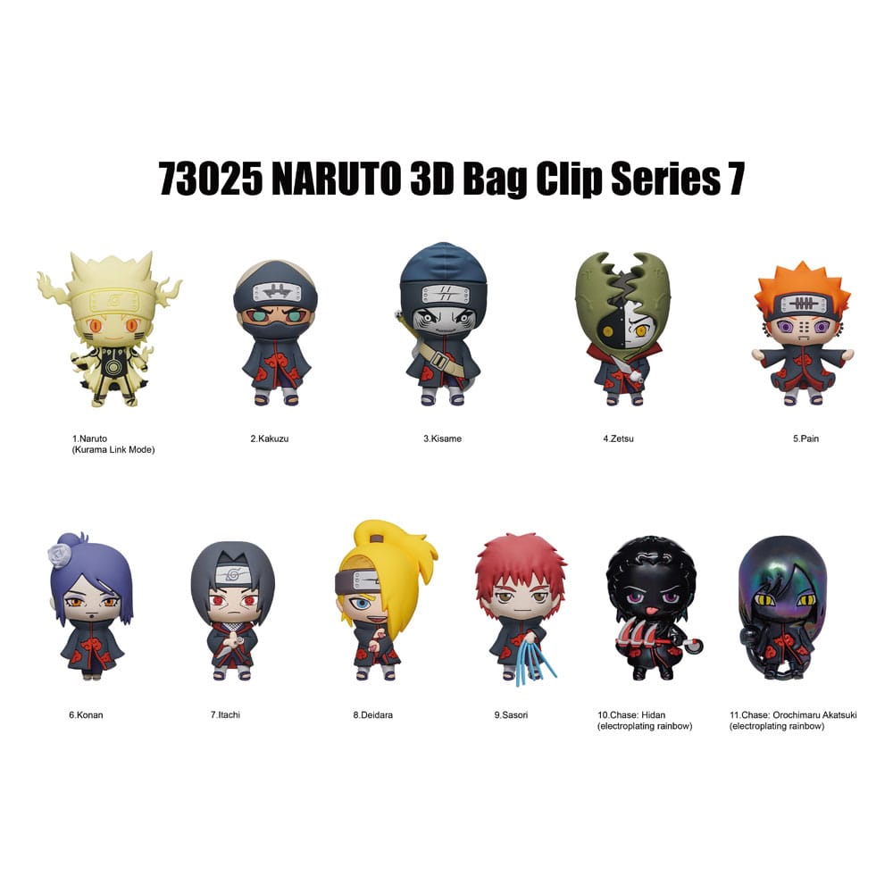 Naruto 3D Foam Bag Clips Series 7 Display (24)
