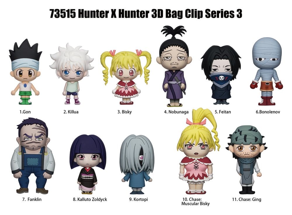 Hunter x Hunter 3D PVC Bag Clips Series 3 Display (24)