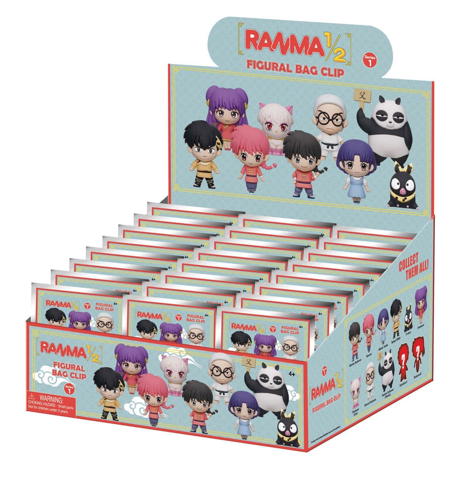 Ranma 1/2 3D PVC Bag Clips  Series 1 Display (24)