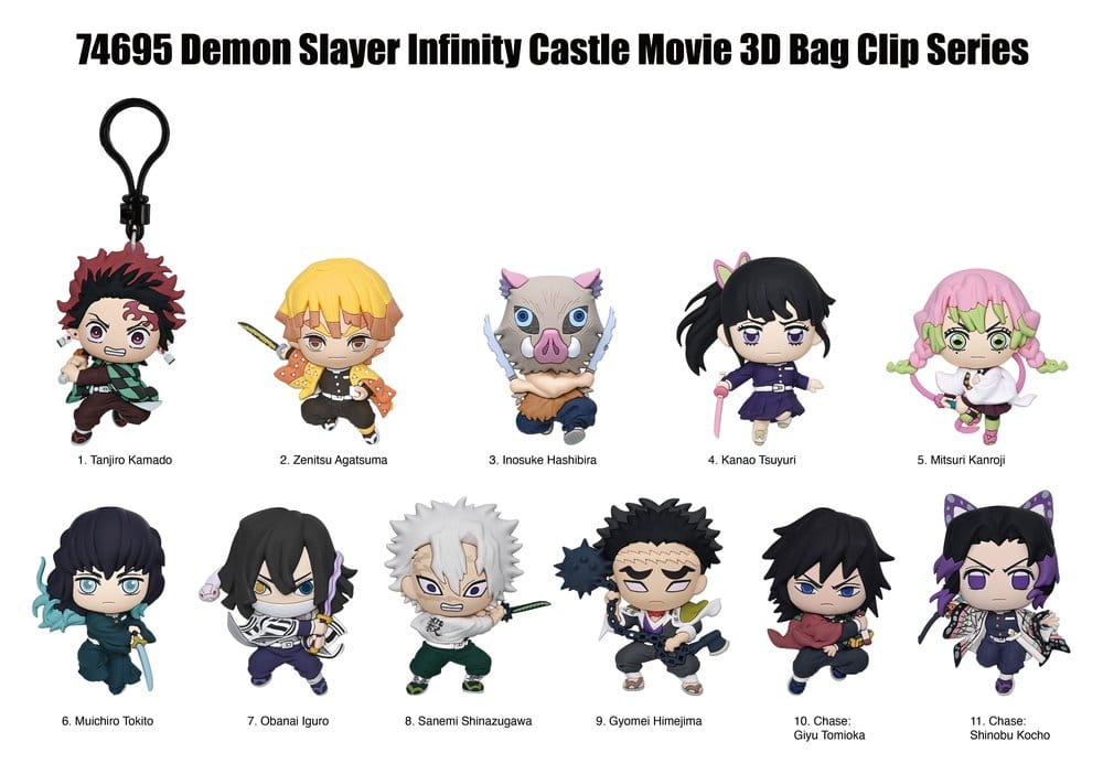 Demon Slayer 3D Foam Bag Clips Infinity Castle Series 1 Display (24)