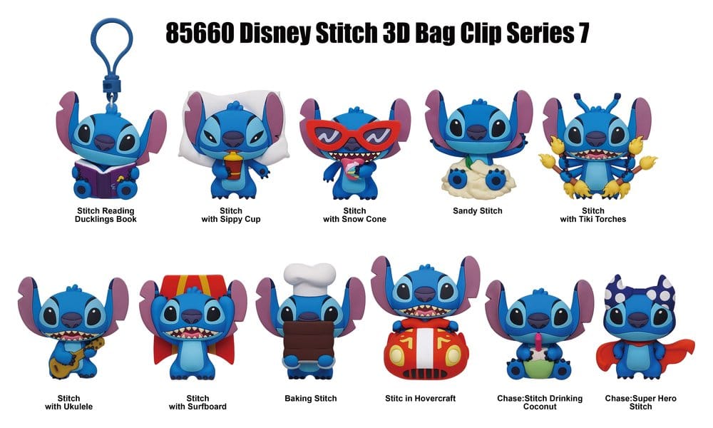 Lilo & Stitch 3D PVC Bag Clips Series 7 Display (24)