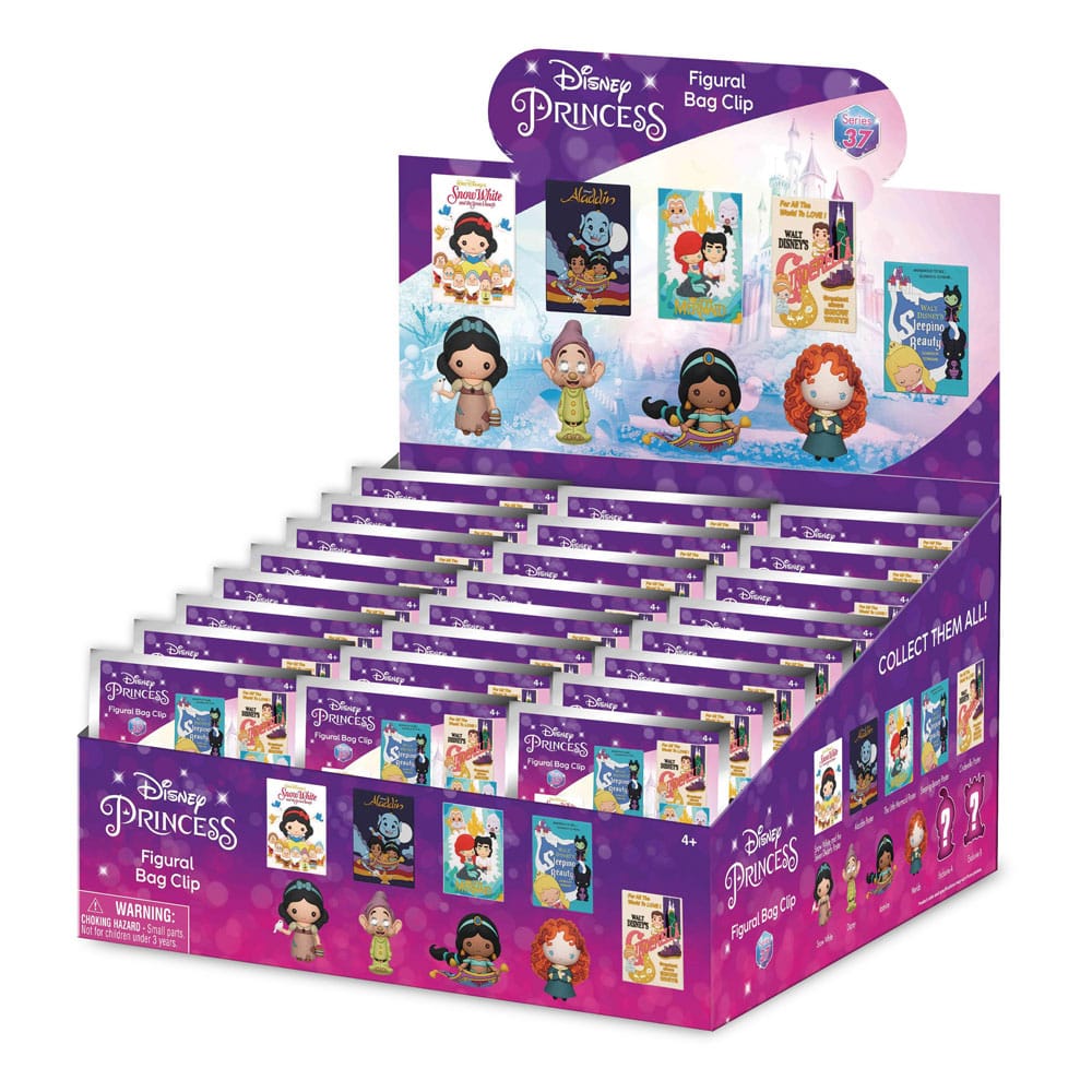 Disney 3D PVC Bag Clips Ultimate Princess Series 37 Display (24)