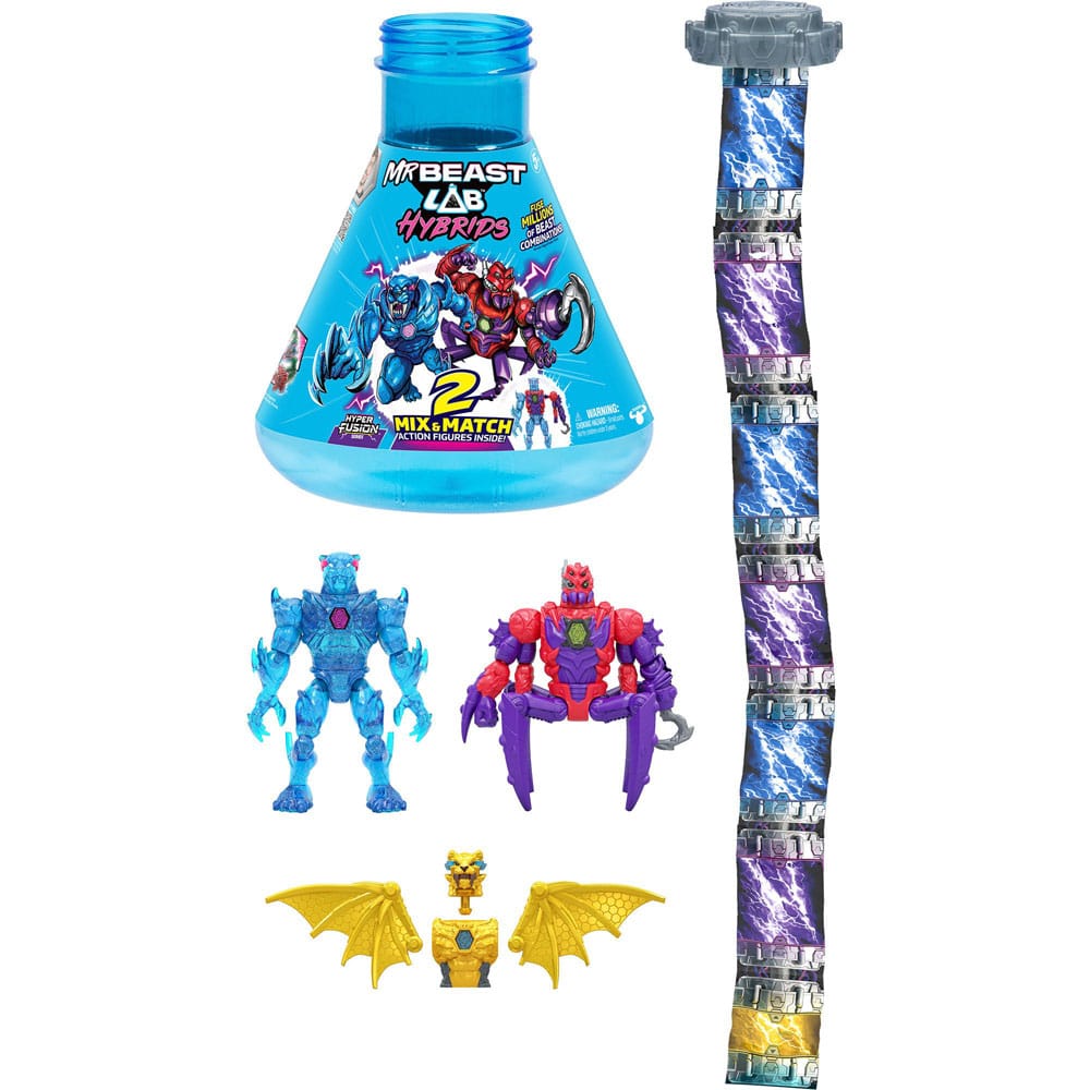 Mr. Beast Lab Hybrids Series 2 Mini Figure 2-Pack Spider vs Energy Panther 11 cm