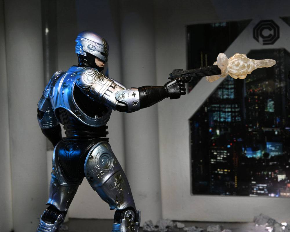 RoboCop Actionfigur Ultimate Battle Damaged RoboCop mit Stuhl 18 cm