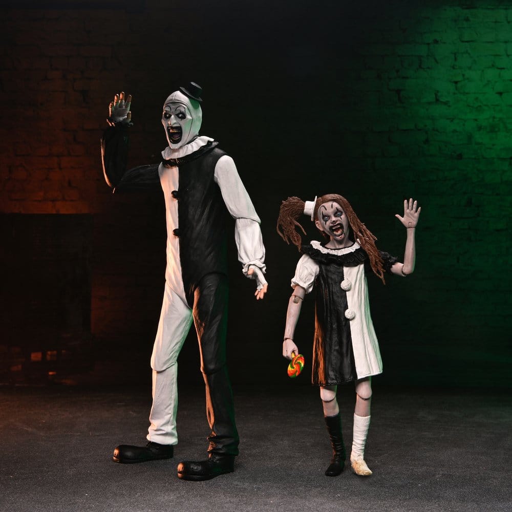 Terrifier 2 2-Pack Action Figures Ultimate Art the Clown & Little Pale Girl 18 cm