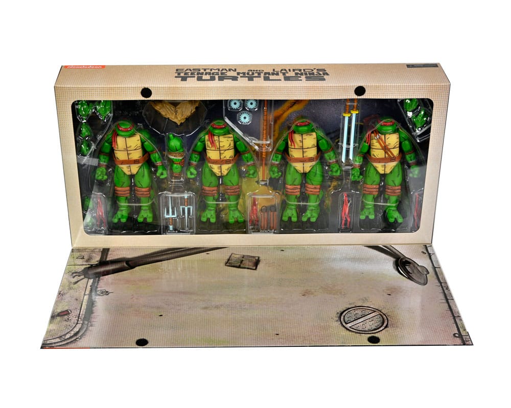 Teenage Mutant Ninja Turtles (Mirage Comics) Action Figures 4-Pack Leonardo, Raphael, Michelangelo, &amp; Donatello 18 cm