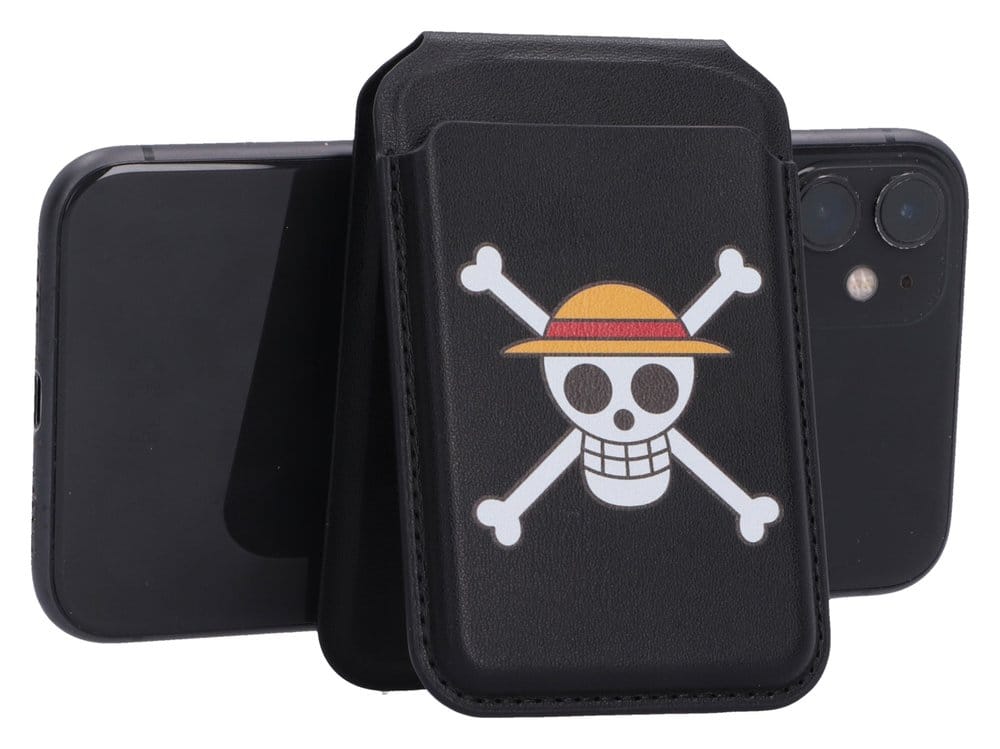 One Piece Card Holder Luffy Jolly Roger Black 10 cm