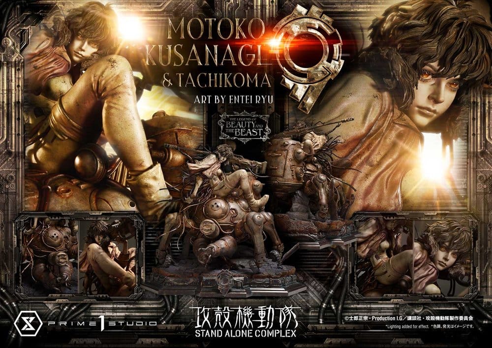 Ghost in the Shell Stand Alone Complex The Legend of Beauty and the Beast Statue 1/4 Motoko Kusanagi & Tachikoma Art by Entei Ryu 53 cm
