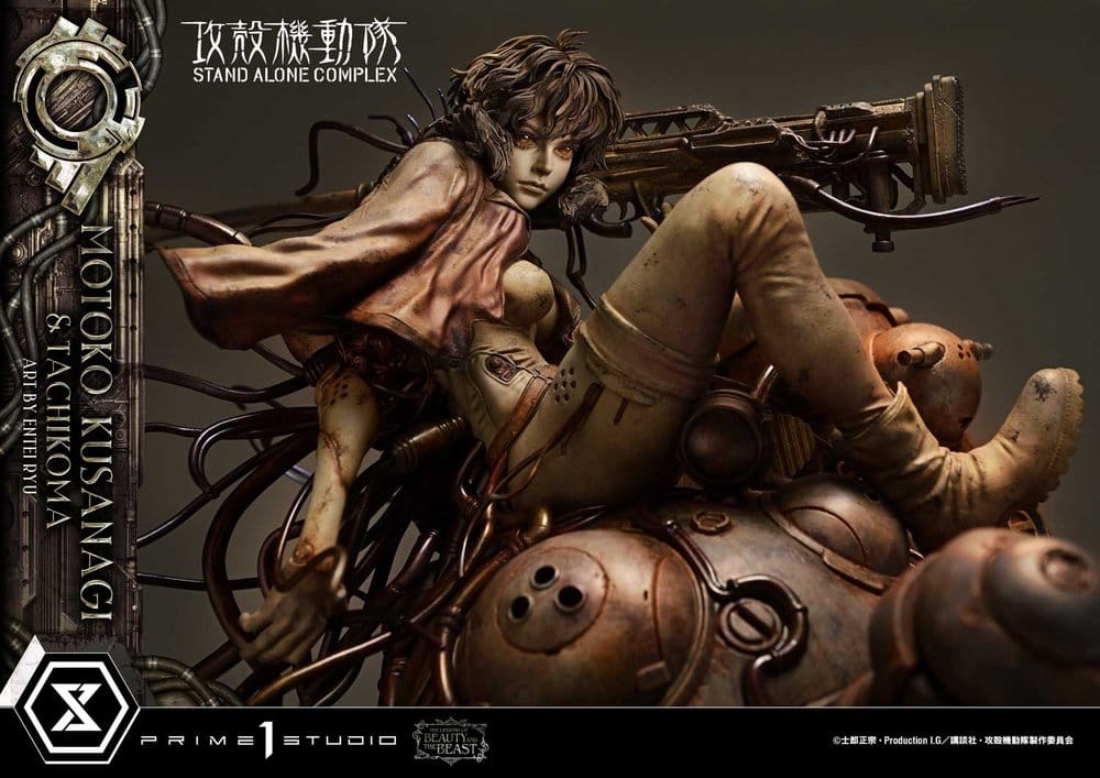 Ghost in the Shell Stand Alone Complex The Legend of Beauty and the Beast Statue 1/4 Motoko Kusanagi & Tachikoma Art by Entei Ryu Bonus Version 53 cm