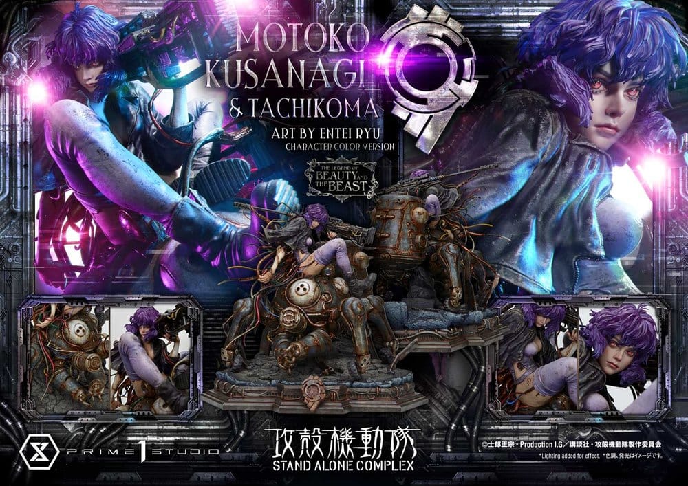 Ghost in the Shell Stand Alone Complex The Legend of Beauty and the Beast Statue 1/4 Motoko Kusanagi & Tachikoma Character color Art by Entei Ryu Bonus Version 53 cm
