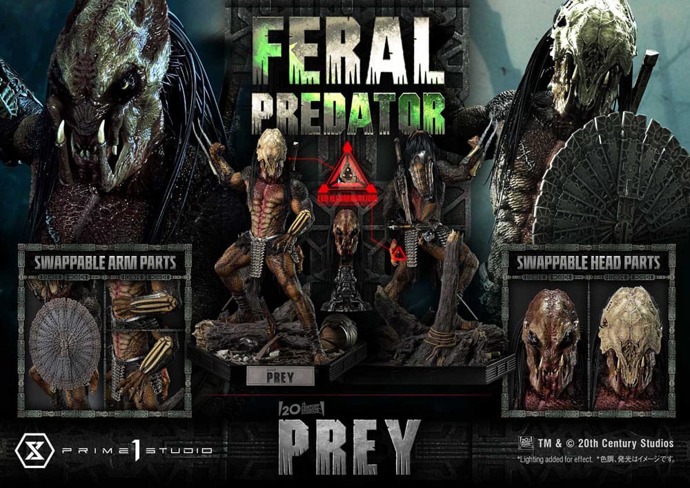 Prey (Movie) Museum Masterline Series Statue 1/3 Feral Predator 89 cm