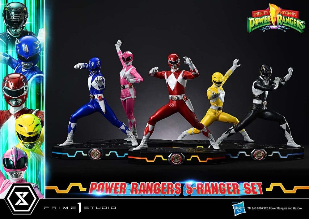 Mighty Morphin Power Rangers Premium Masterline Set of 5 Statues 1/4 Deluxe Version 62 cm
