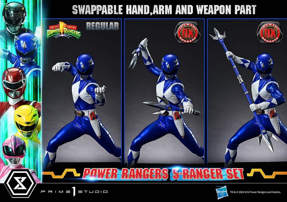 Mighty Morphin Power Rangers Premium Masterline Set of 5 Statues 1/4 Deluxe Bonus Version 62 cm