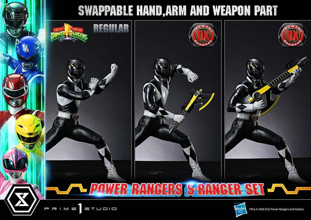 Mighty Morphin Power Rangers Premium Masterline Set of 5 Statues 1/4 Deluxe Bonus Version 62 cm