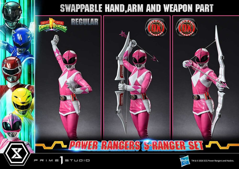 Mighty Morphin Power Rangers Premium Masterline Set of 5 Statues 1/4 Deluxe Bonus Version 62 cm