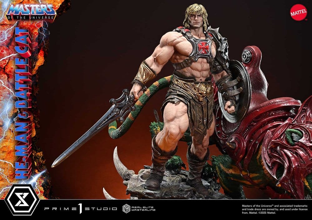 Masters of the Universe Real Elite Masterline Series Statue 1/4 He-Man & Battle Cat Ultimate Bonus Version 86 cm