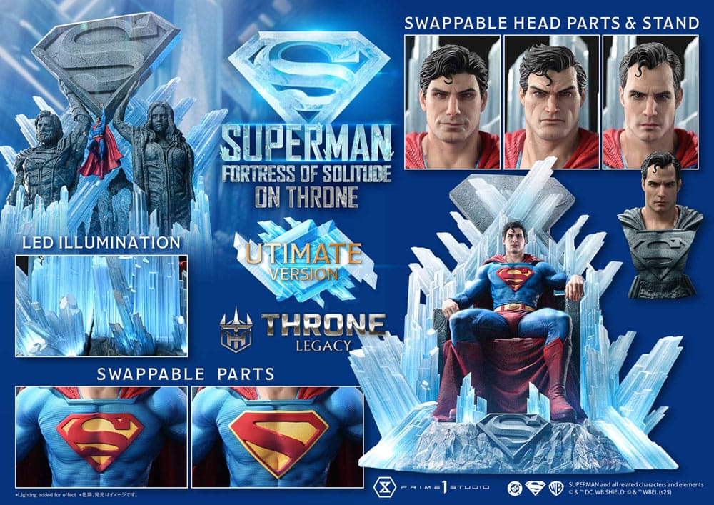 DC Comics Throne Legacy Collection Statue 1/4 Superman Fortress of Solitude on Throne (Designed by Gabriele Dell'Otto) Ultimate Bonus Version