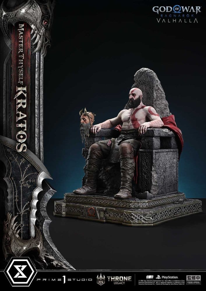 Throne Legacy God of War Series Statue 1/3 Ragnarok Master Thyself Kratos 67 cm