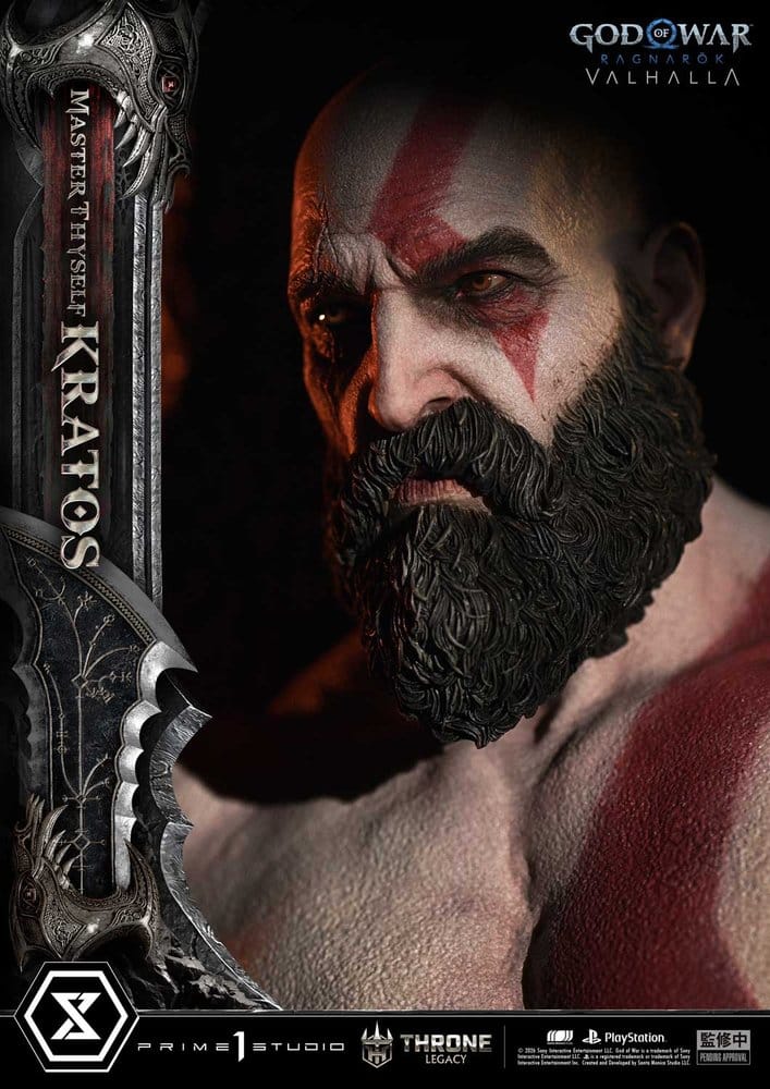 Throne Legacy God of War Series Statue 1/3 Ragnarok Master Thyself Kratos 67 cm