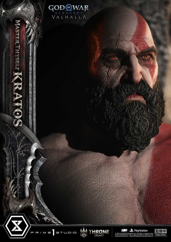 Throne Legacy God of War Series Statue 1/3 Ragnarok Master Thyself Kratos 67 cm
