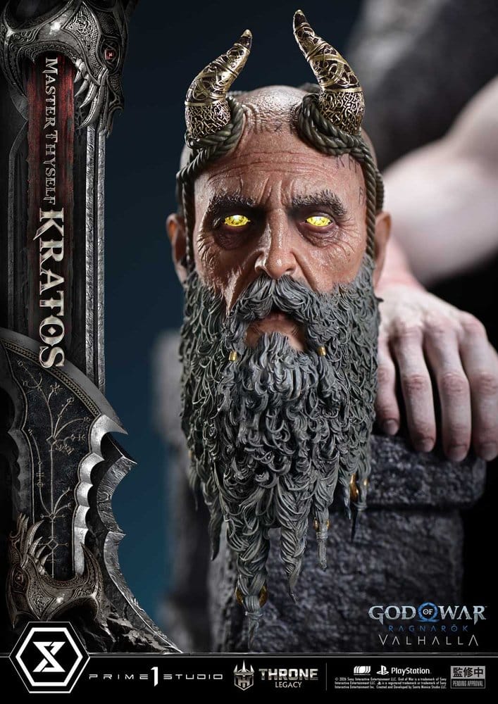 Throne Legacy God of War Series Statue 1/3 Ragnarok Master Thyself Kratos 67 cm
