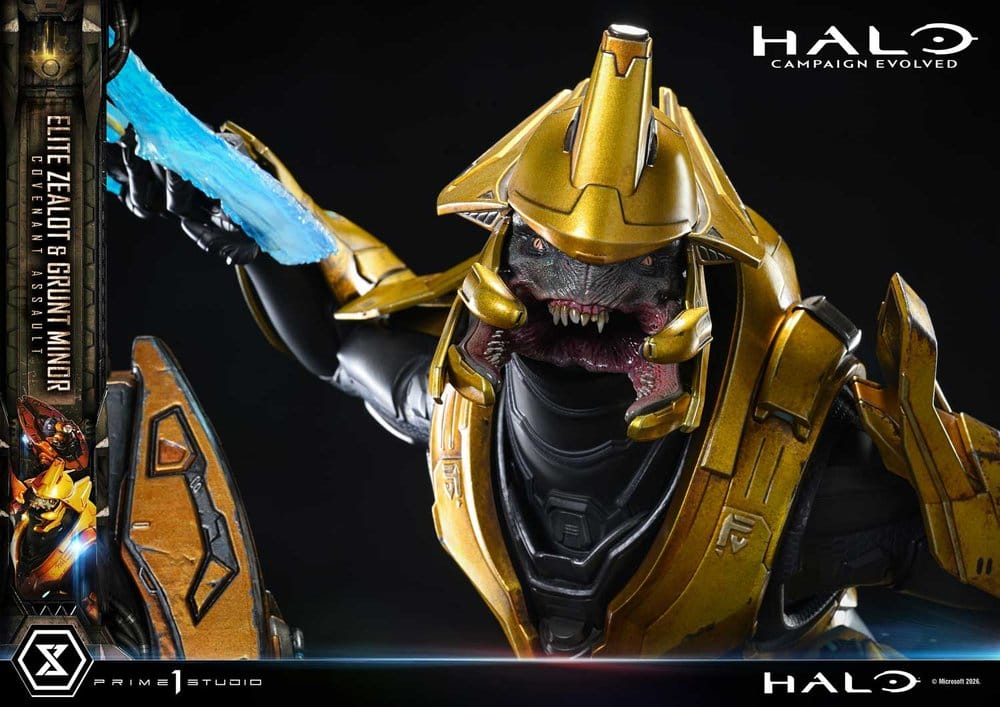 Halo: Campaign Evolved Ultimate Premium Masterline Series Statue 1/4 Elite Zealot & Grunt Minor: Covenant Assault 81 cm