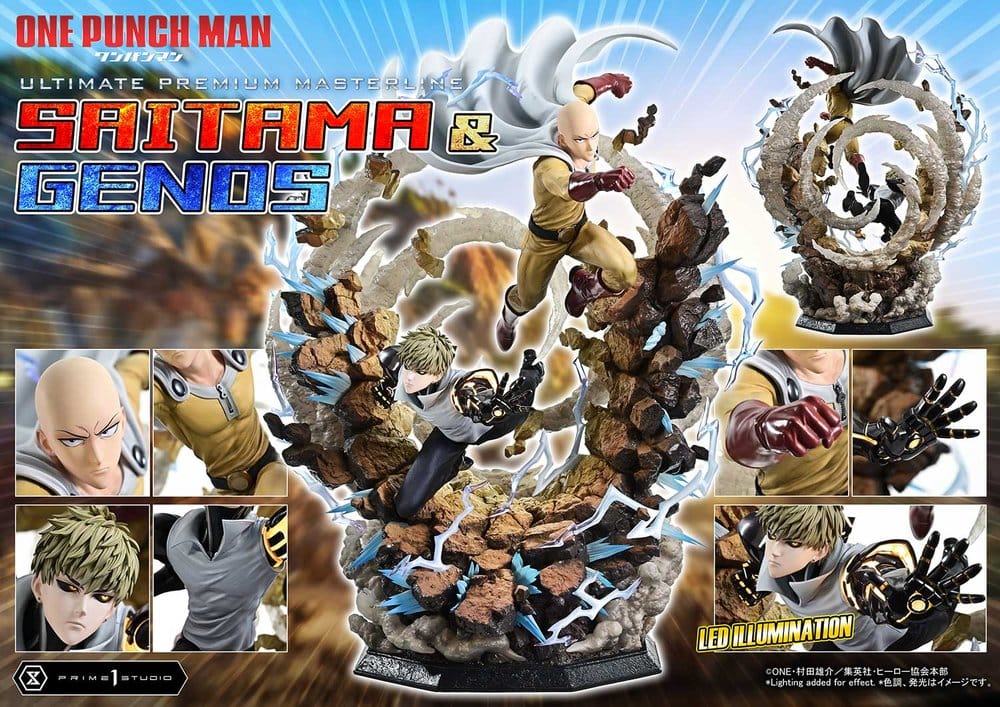 One-Punch Man Premium Masterline Series Statue 1/4 Saitama & Genos 73 cm