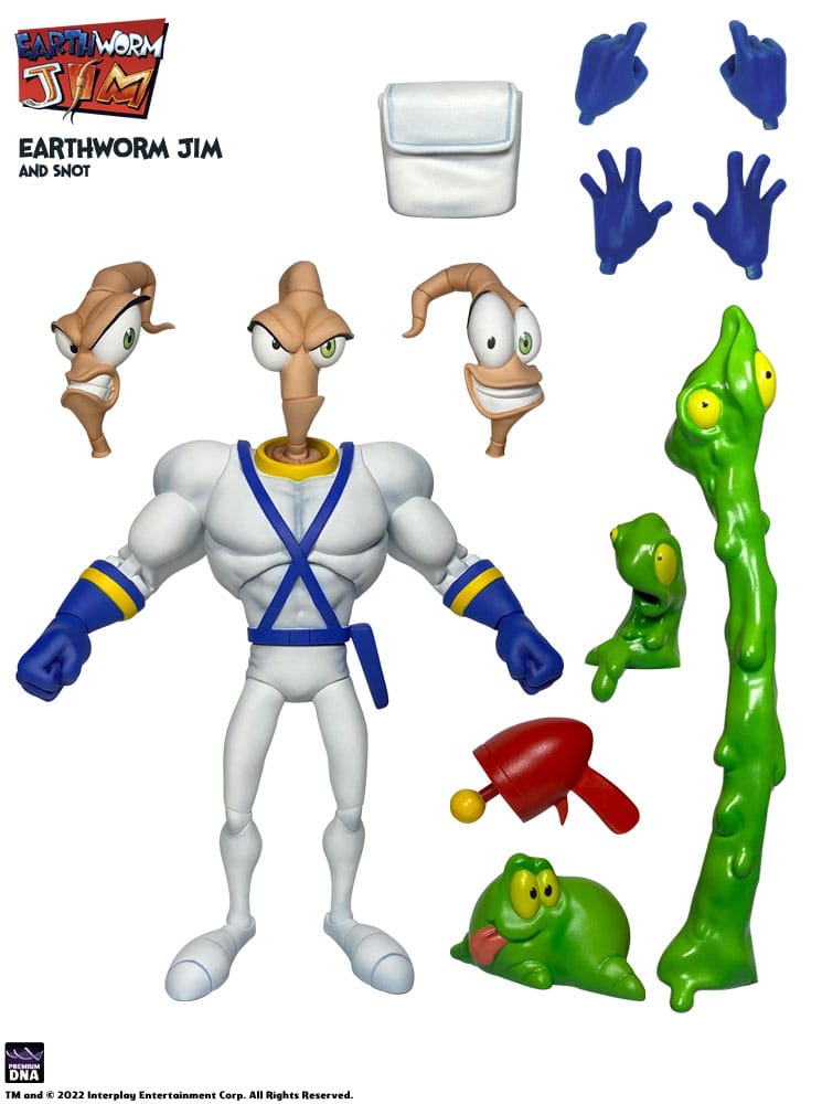 Earthworm Jim Actionfigur Welle 1: Earthworm Jim &amp; Snot 15 cm