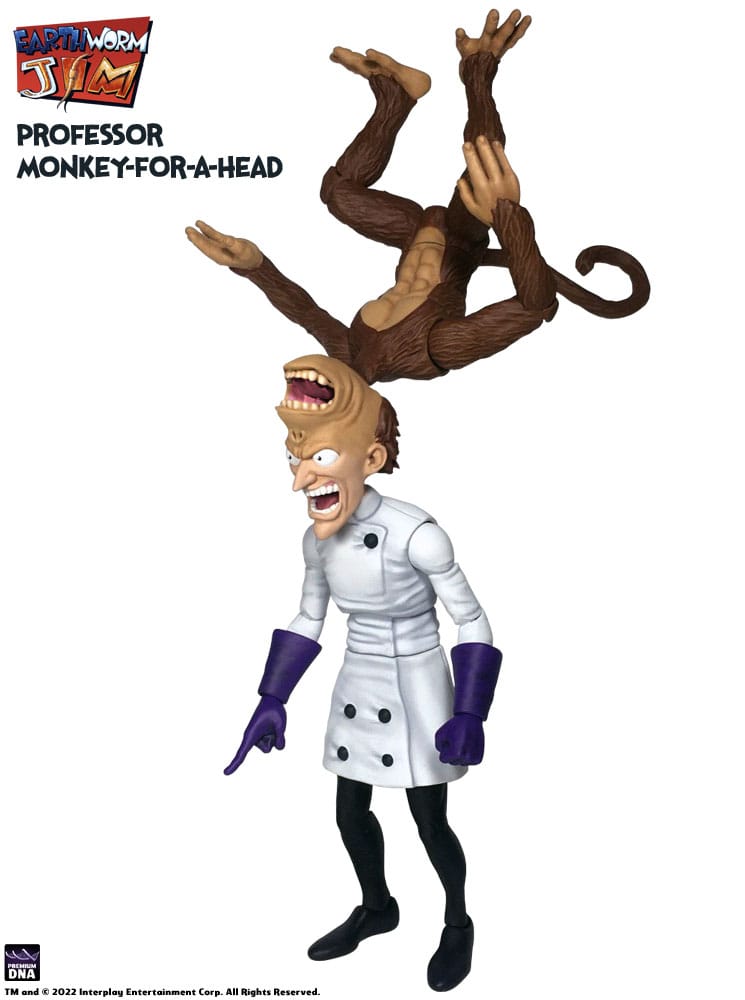 Earthworm Jim Actionfigur Welle 1: Professor Monkey-For-A-Head 28 cm